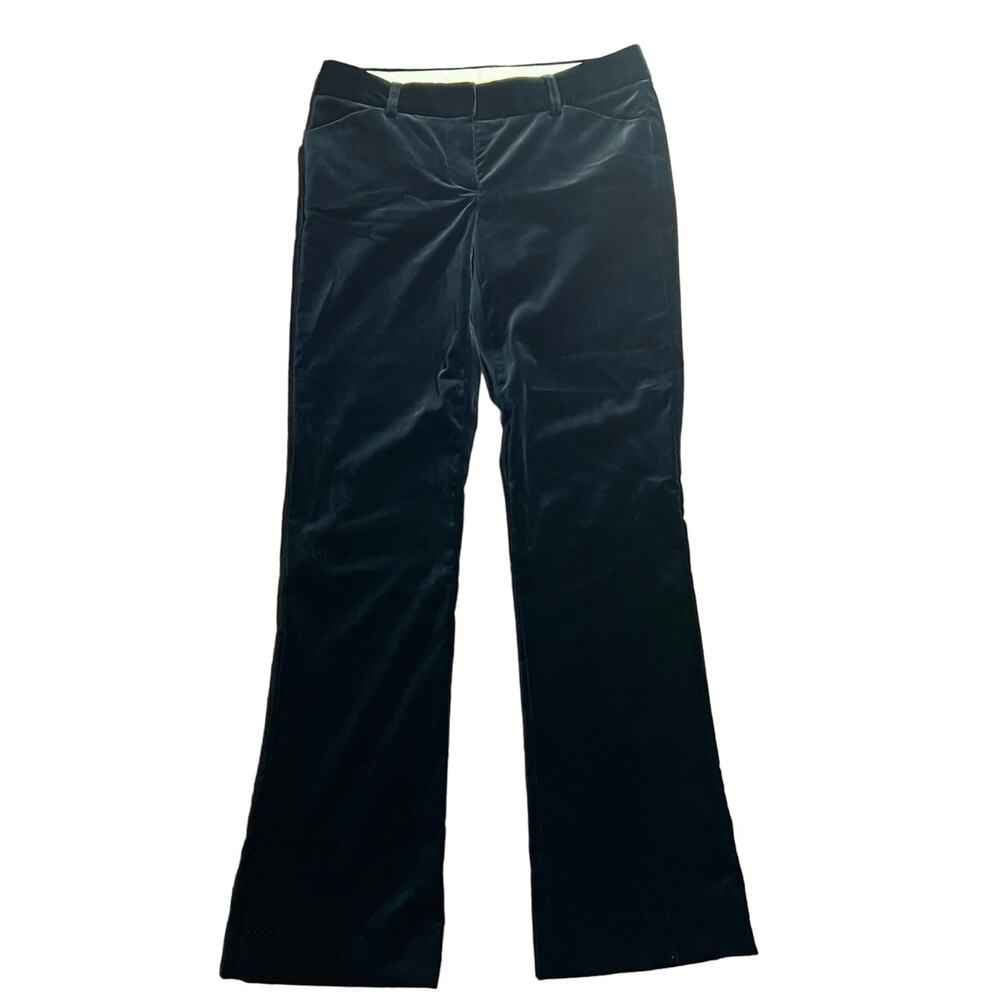 Theory Pants Womens Sz 2 Black Corduroy Mid Rise Zip Fly Hook y2k Fall Wide Leg